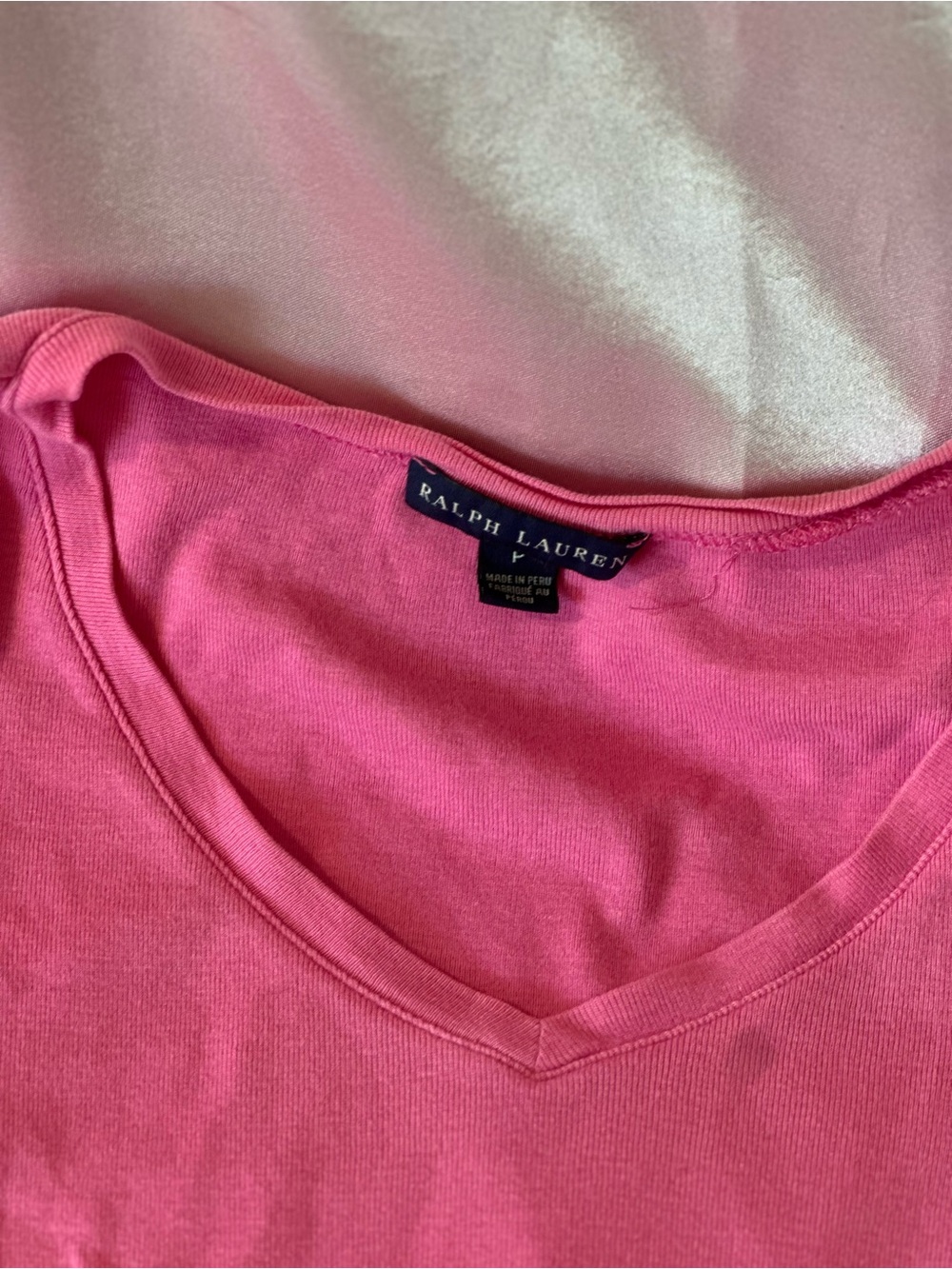 Ralph Lauren Bright Pink V-Neck Tee
